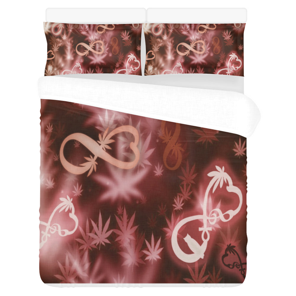 INFINITY RED COSMOS 3-Piece Bedding Set