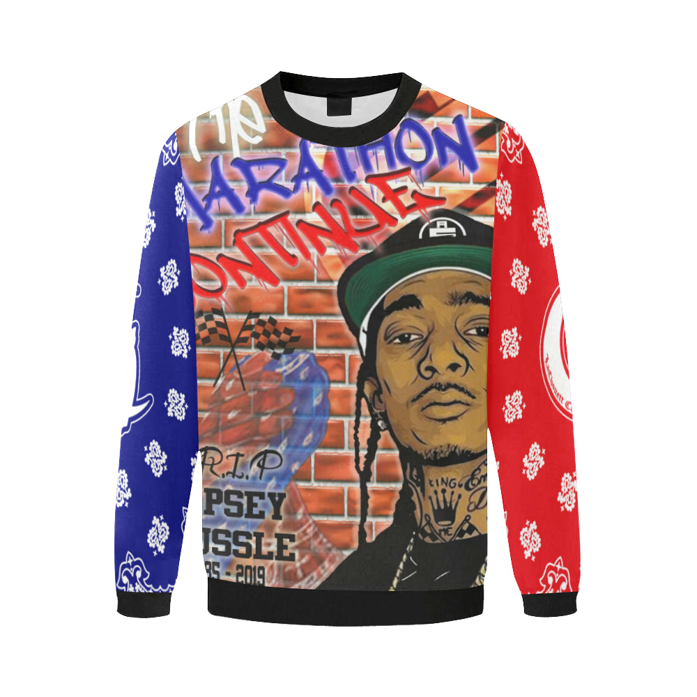 MARATHON CONTINUE UNITY Men's Oversized Fleece Crew Sweatshirt
