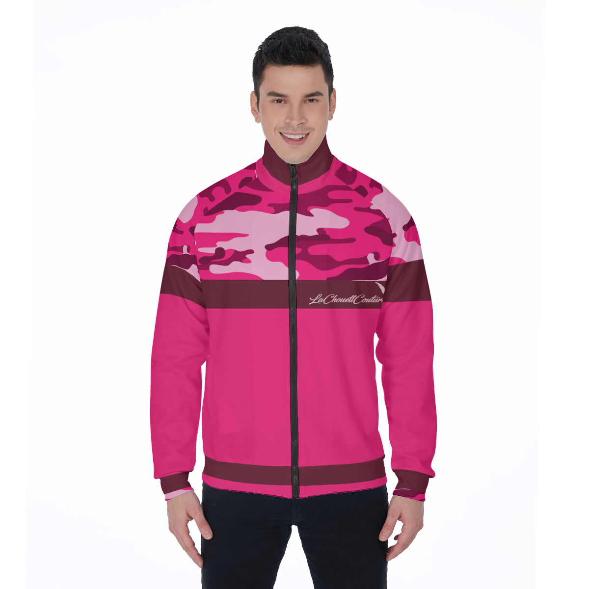 CAMOUFLAGE PINKISH Stand Collar Jacket