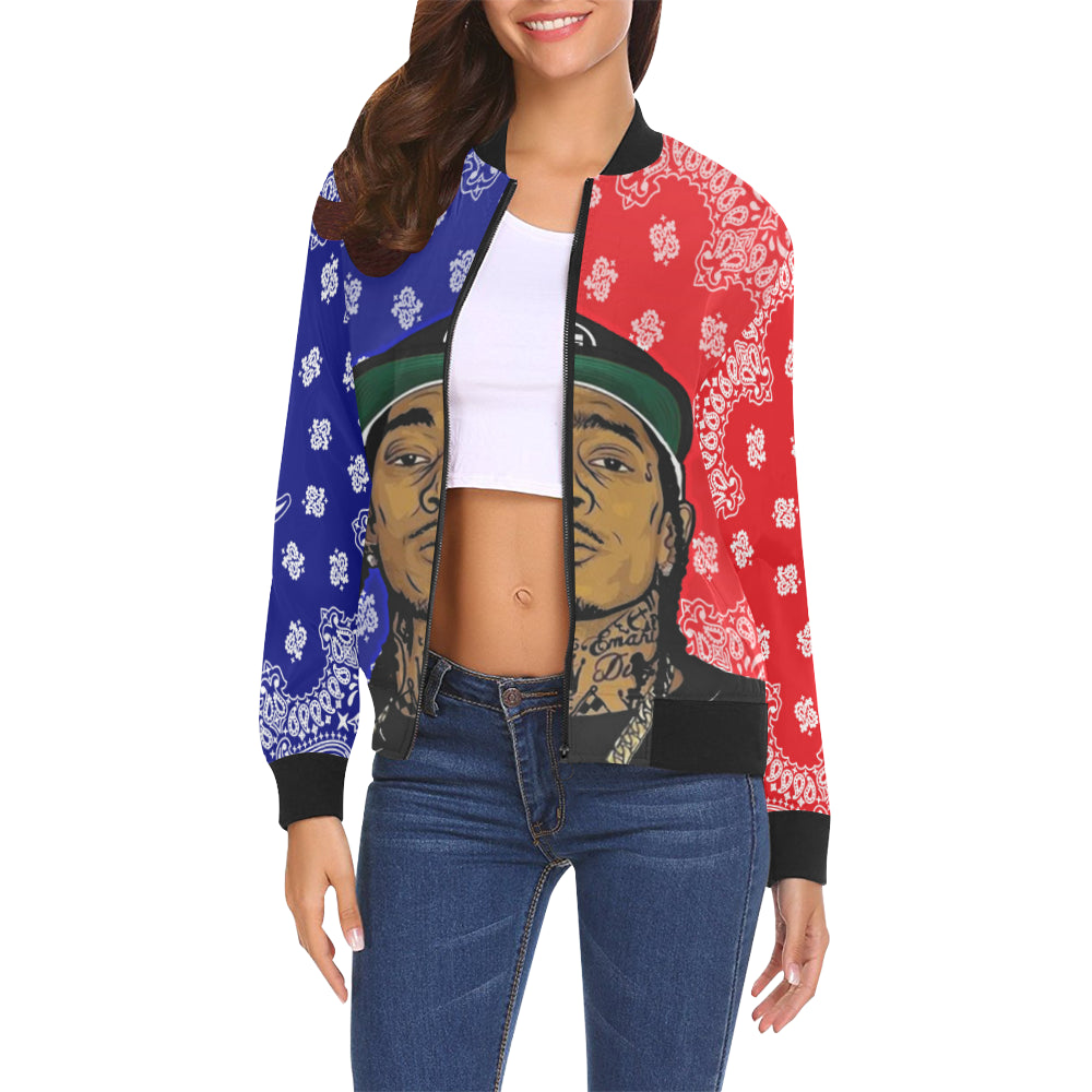 NIPSEY GANG UNITY All Over Print Bomber Jacket for Women (Model H19)