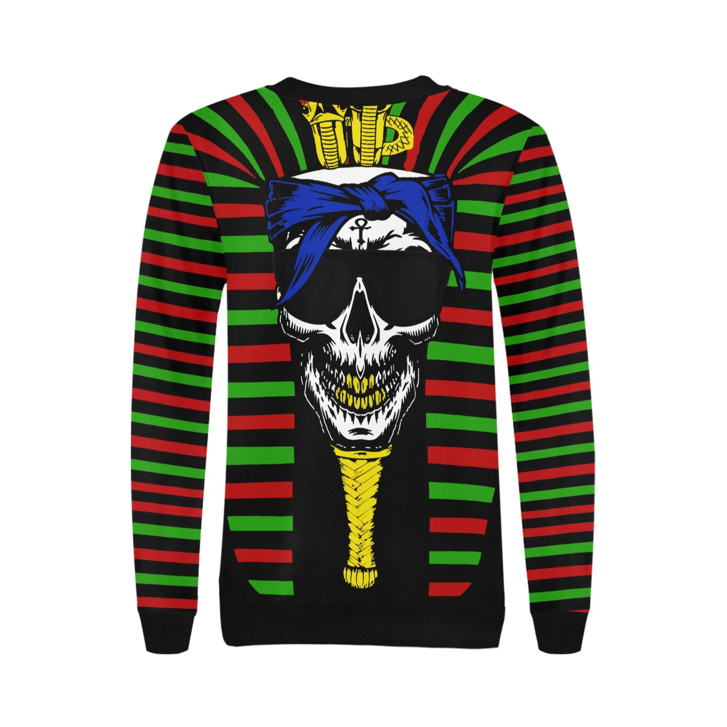 RBG C SKULL Women's Rib Cuff Crew Neck Sweatshirt