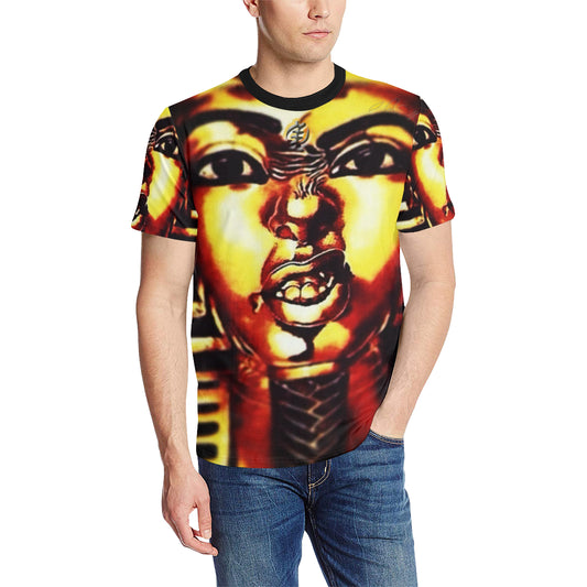 THUG PHAROAH Men's All Over Print T-Shirt (Solid Color Neck) (Model T63)