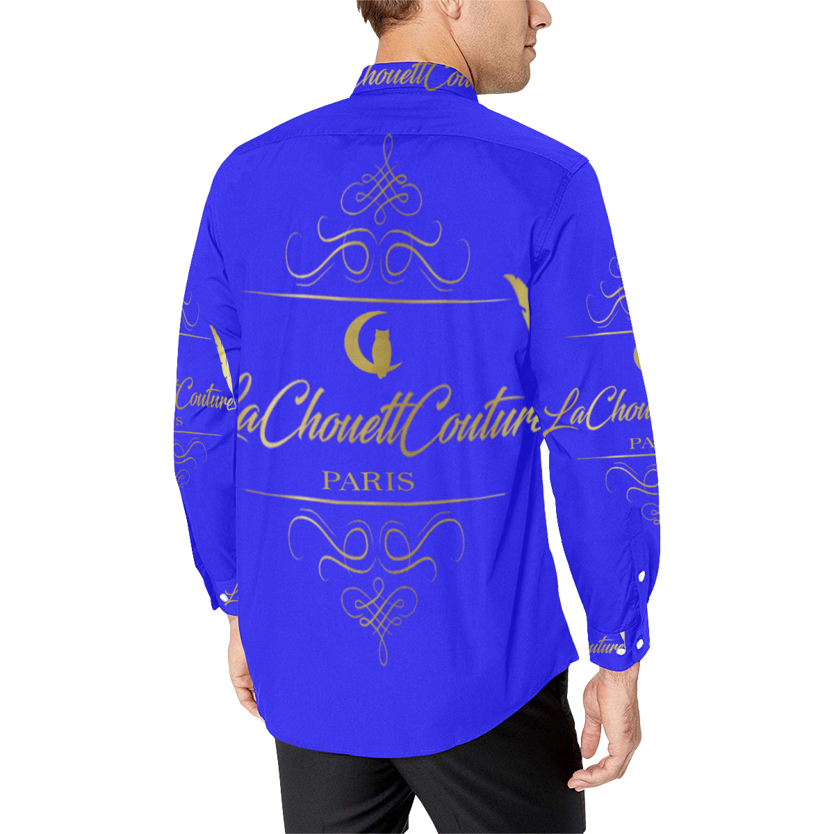 LCC PARIS BLUE Men's All Over Print Casual Dress Shirt (Model T61)