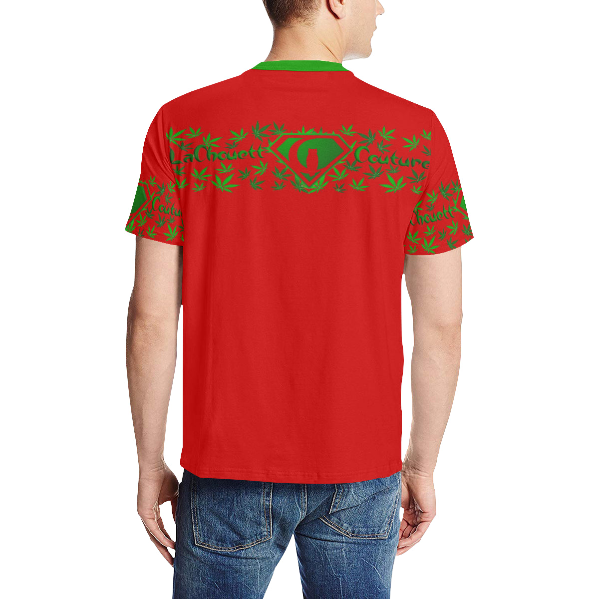SUPER DANK Men's All Over Print T-Shirt (Solid Color Neck) (Model T63)