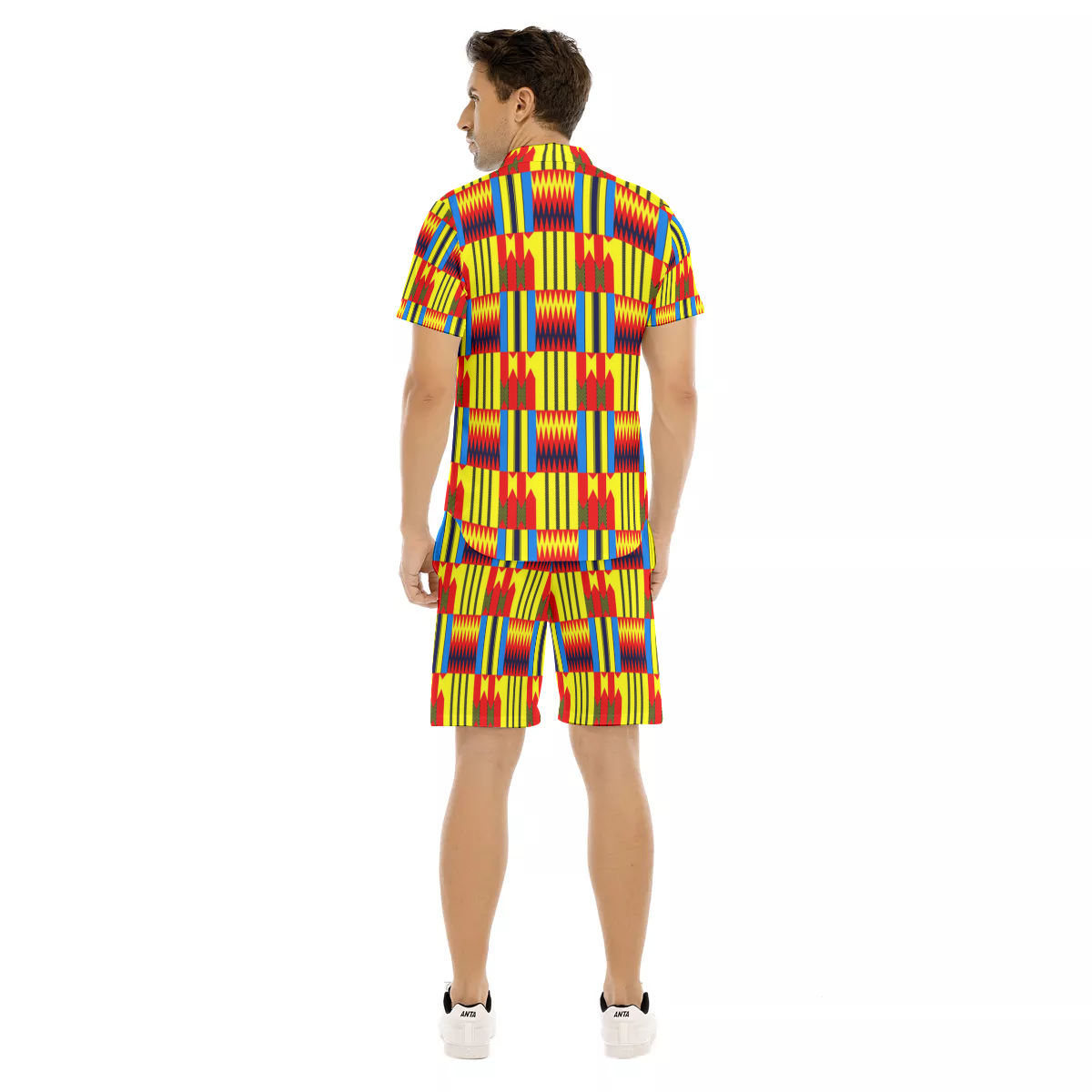 KENTE BLUE Men's Short Sleeve Shirt Sets