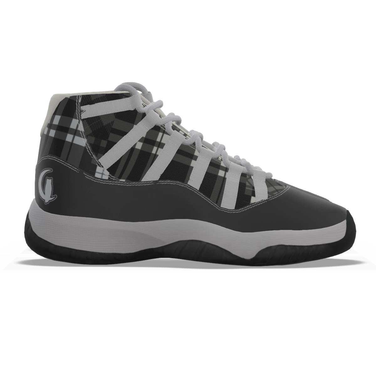 FLEXIN PLAID GREY Men's High Top Basketball Shoes