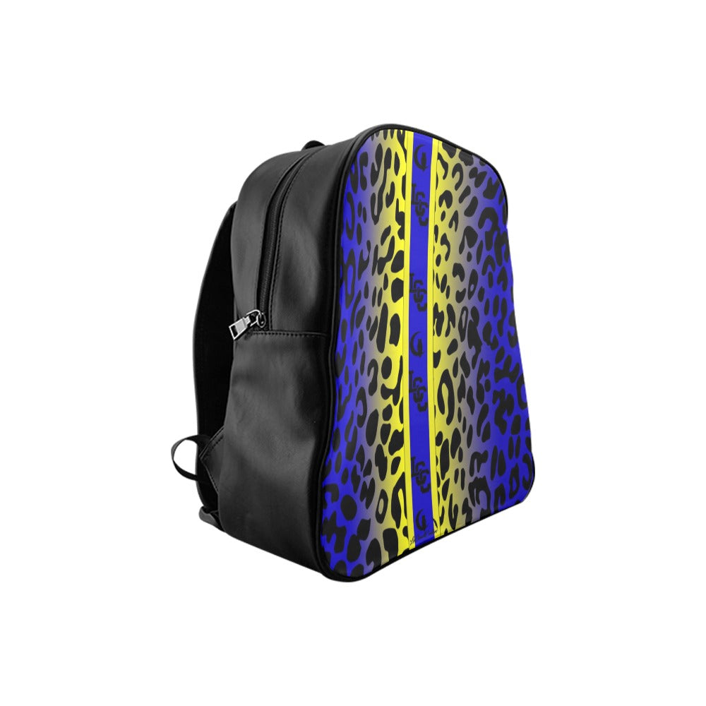 JAGUAR SKIN BLUE School Backpack (Model 1601)(Medium)