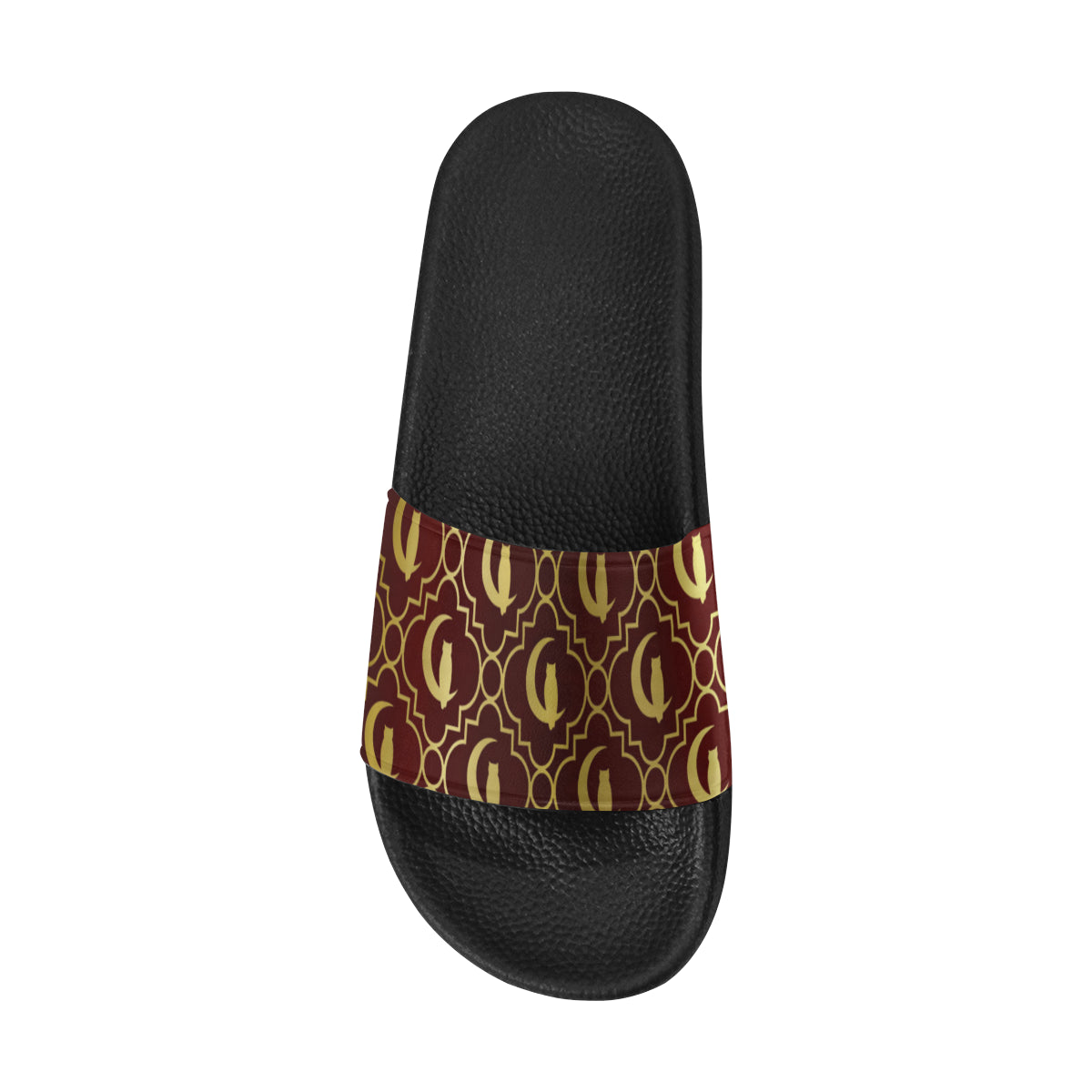 ELEGANCE BORDEAUX GOLD Men's Slide Sandals (Model 057)