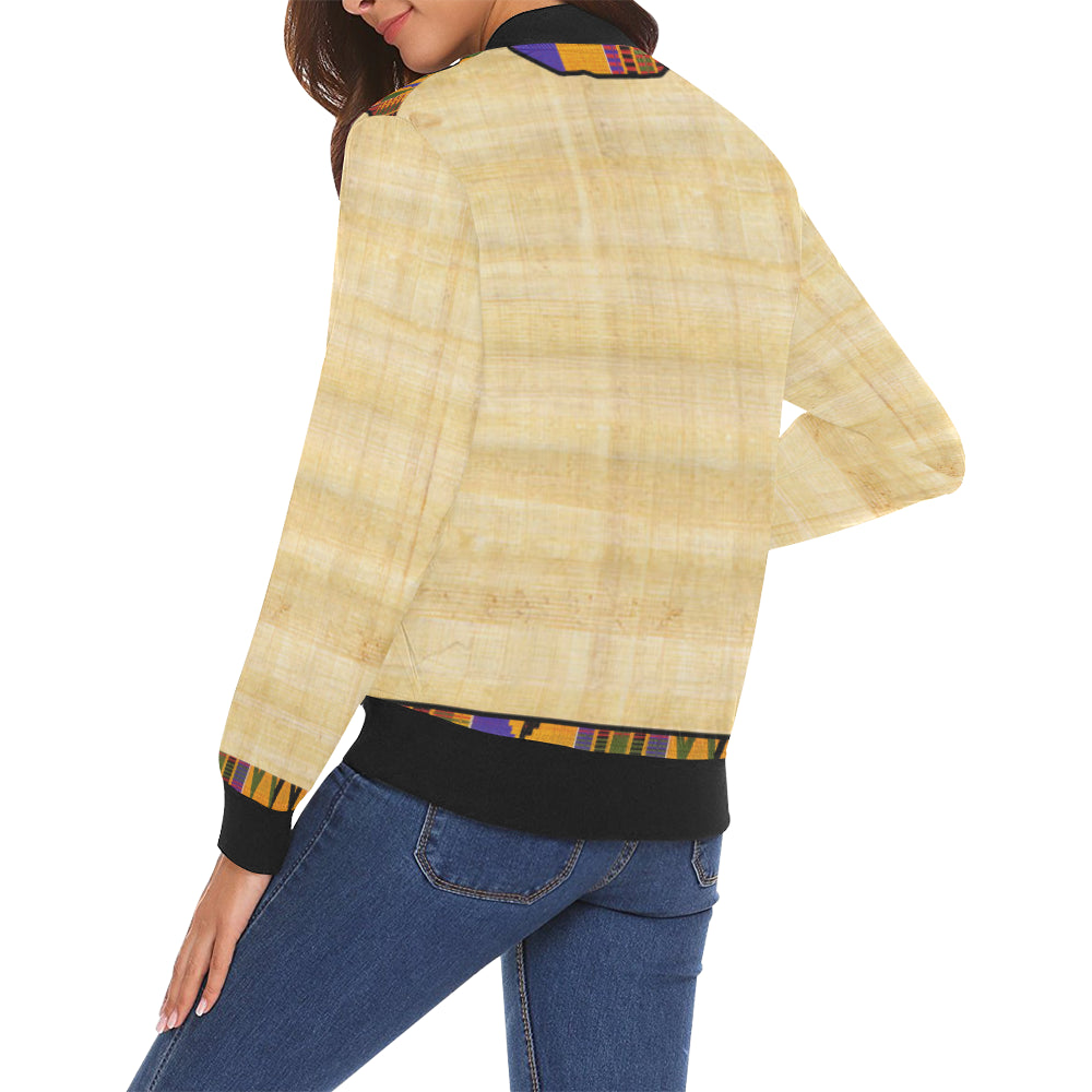 NILE VALLEY All Over Print Bomber Jacket for Women