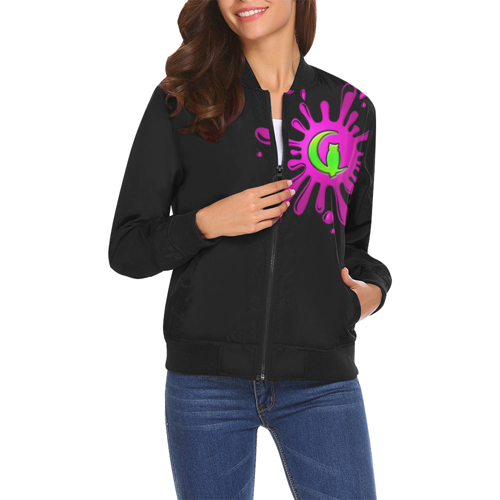 SPLASH OUT BLC All Over Print Bomber Jacket for Women (Model H19)