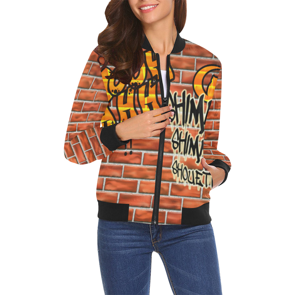 WOOH AH All Over Print Bomber Jacket for Women (Model H19)