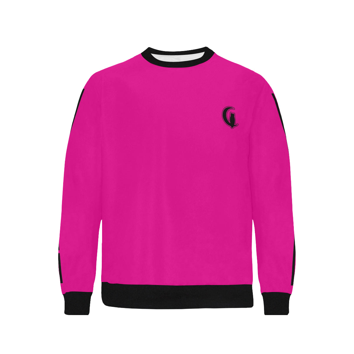 BLACC BORDER RADISH Men's Rib Cuff Crew Neck Sweatshirt