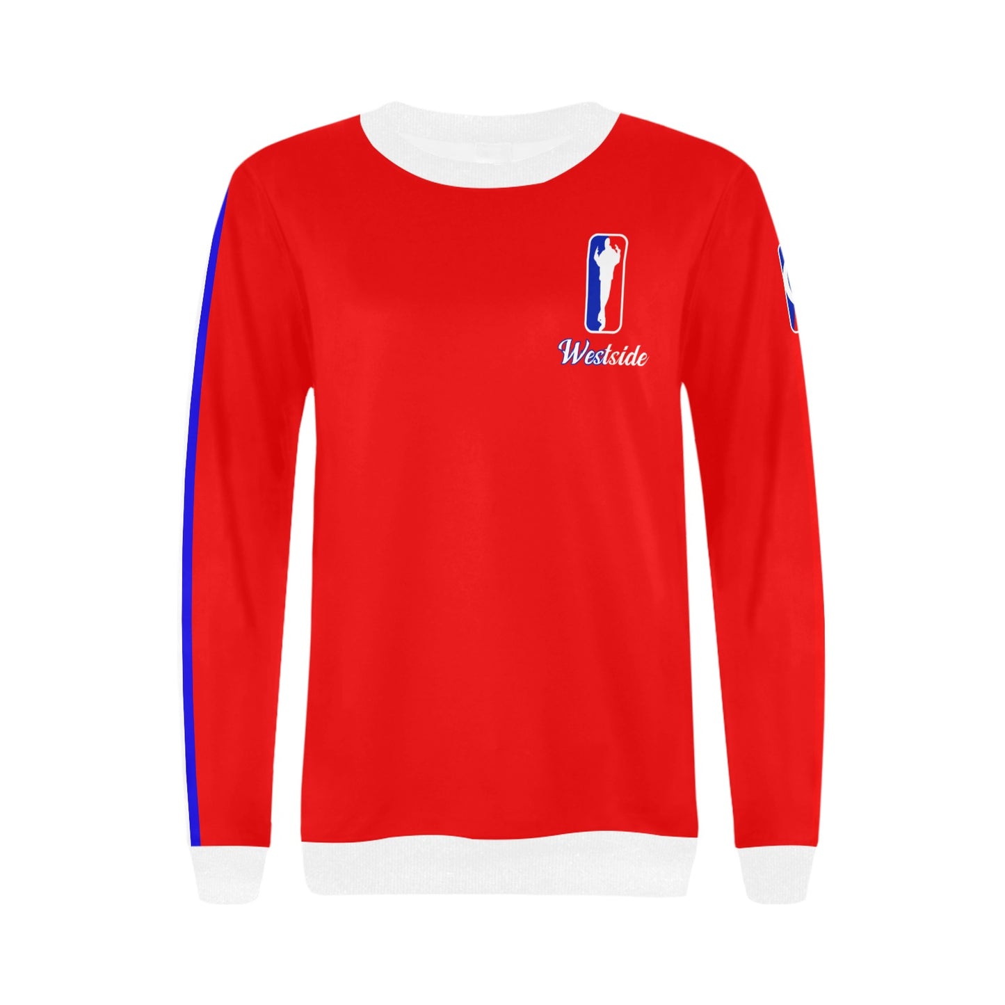 WESTSIDE Women's Rib Cuff Crew Neck Sweatshirt