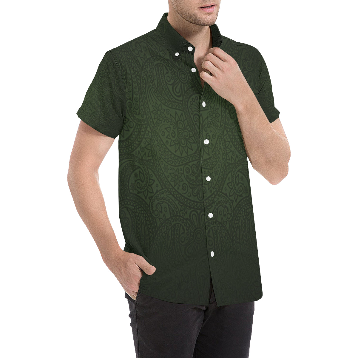 BANDANA LUXURY KAKI  Men's All Over Print Short Sleeve Shirt