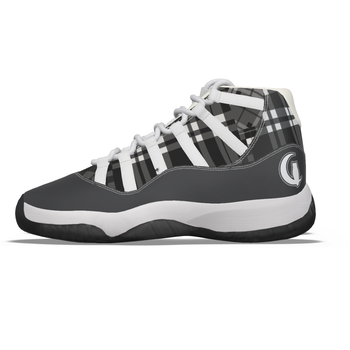 FLEXIN PLAID GREY Men's High Top Basketball Shoes