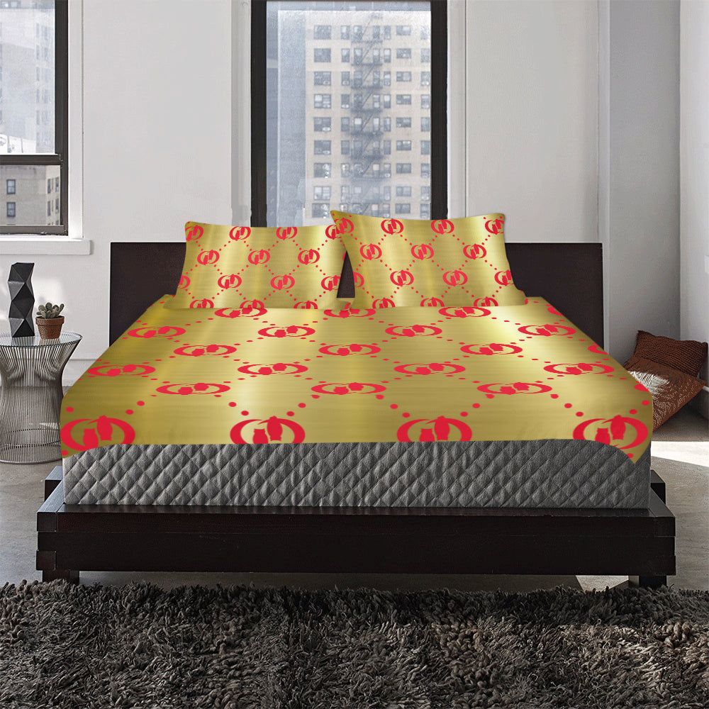 GOODY RED 3-Piece Bedding Set