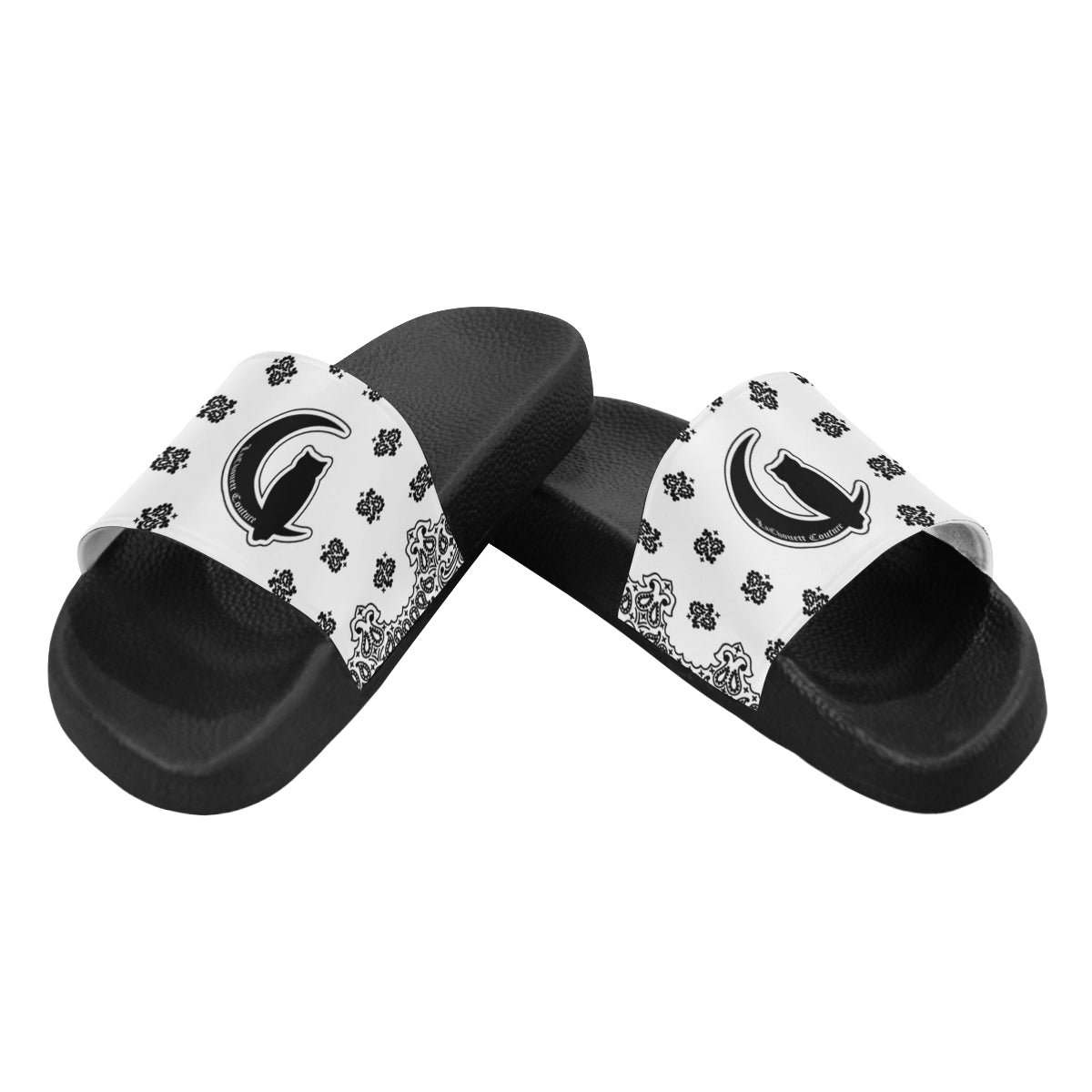 WHITE BANDANA Men's Slide Sandals (Model 057)