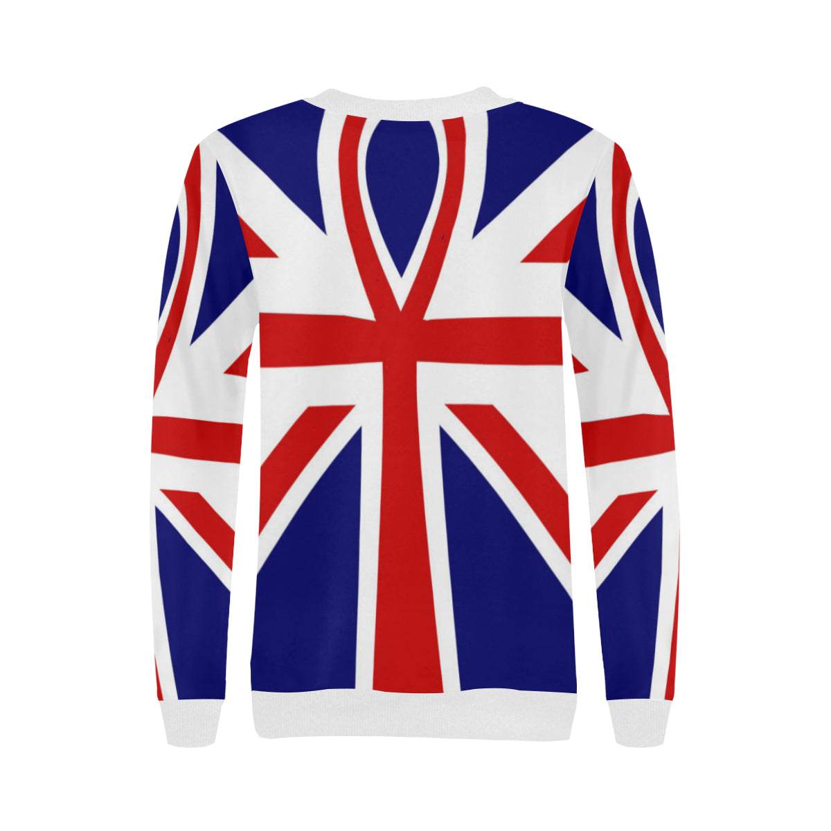 LONDON ANKH Women's Rib Cuff Crew Neck Sweatshirt (Model H34)