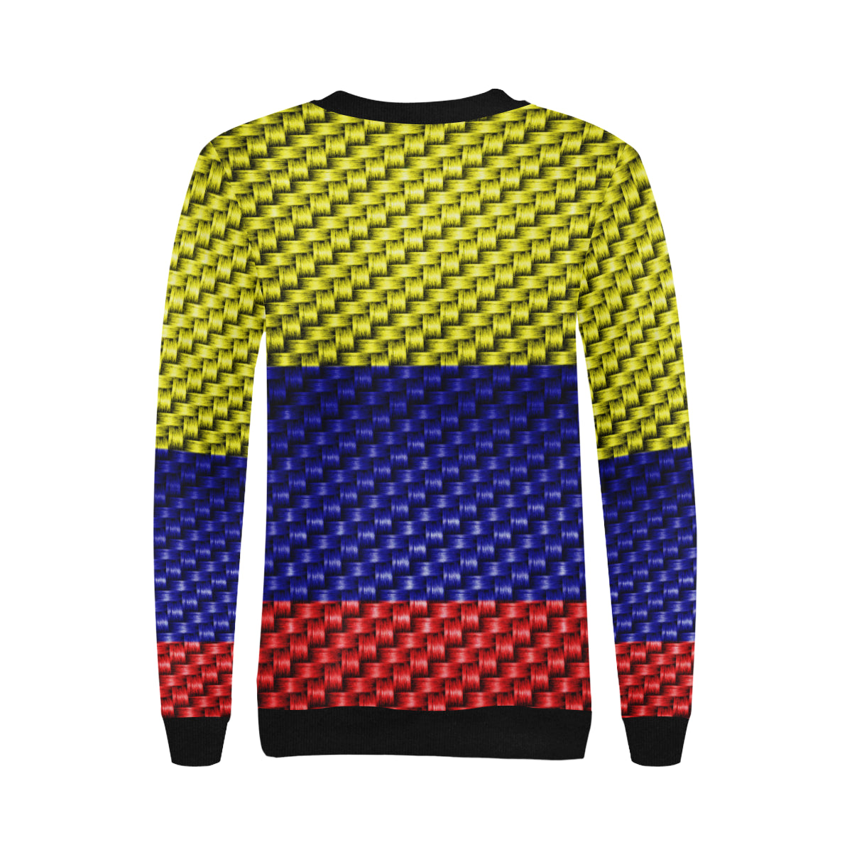 COLOMBIA FLAG Women's Rib Cuff Crew Neck Sweatshirt