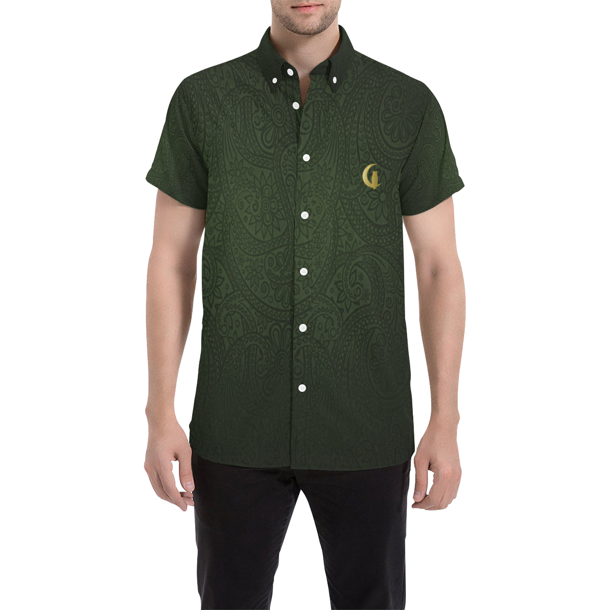 BANDANA LUXURY KAKI  Men's All Over Print Short Sleeve Shirt