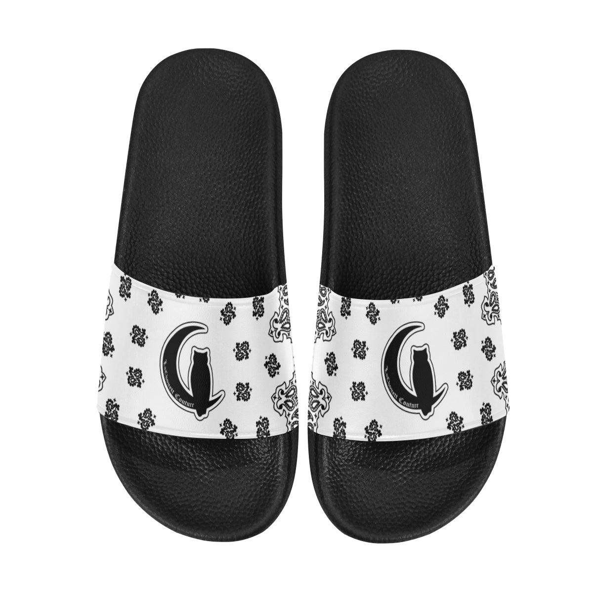 WHITE BANDANA Men's Slide Sandals (Model 057)