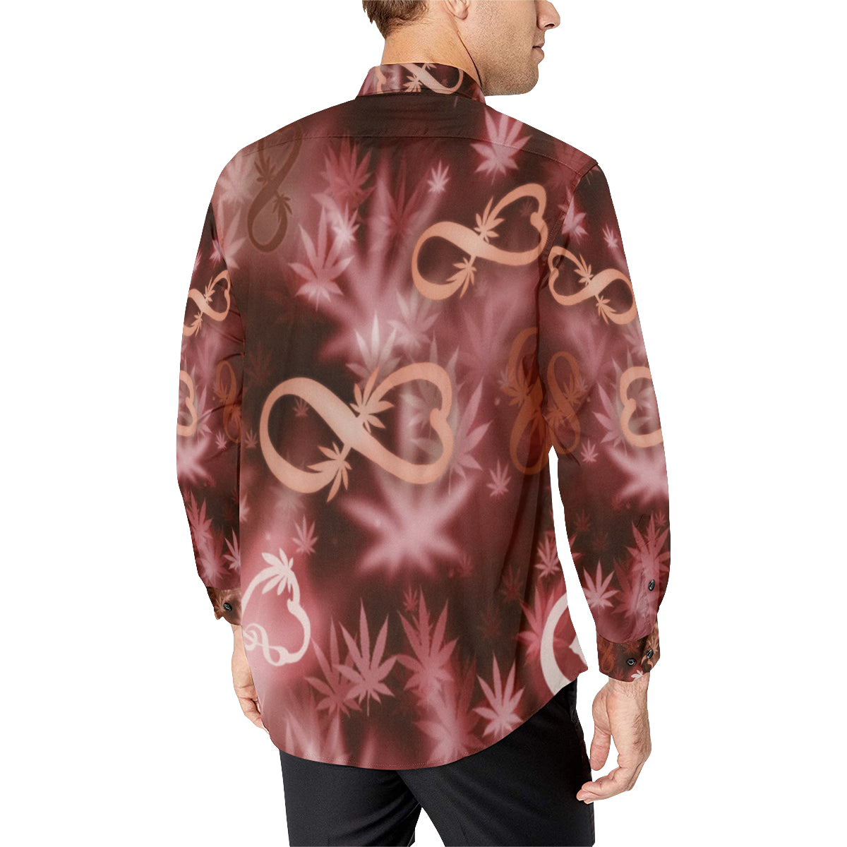 INFINITY RED COSMOS Men's All Over Print Casual Dress Shirt (Model T61)