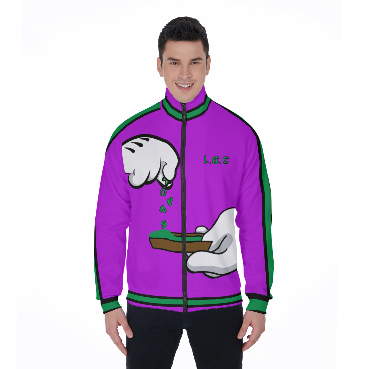 BURN THE OPPS PRPLE Stand Collar Jacket