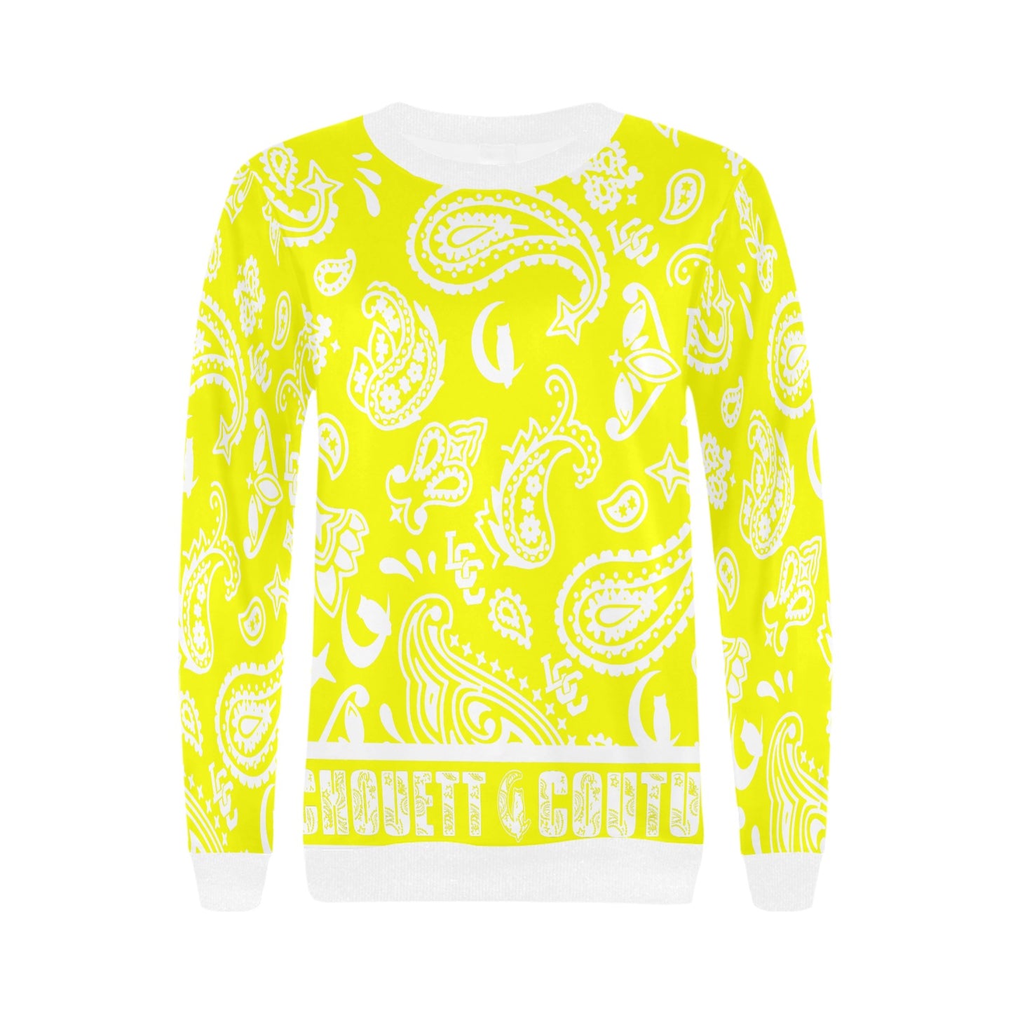 BANDANA PAISLEY Women's Rib Cuff Crew Neck Sweatshirt