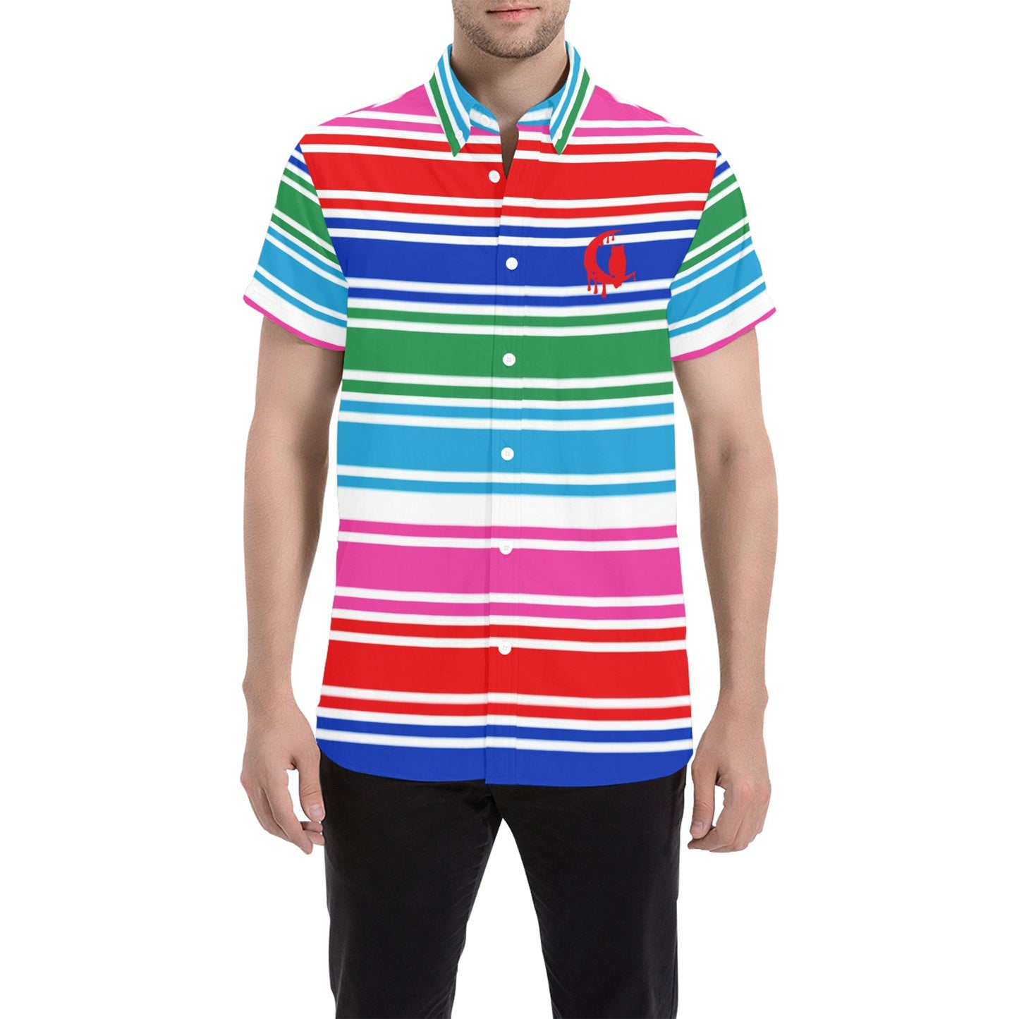 CHUCKY F Men's All Over Print Short Sleeve Shirt (Model T53)