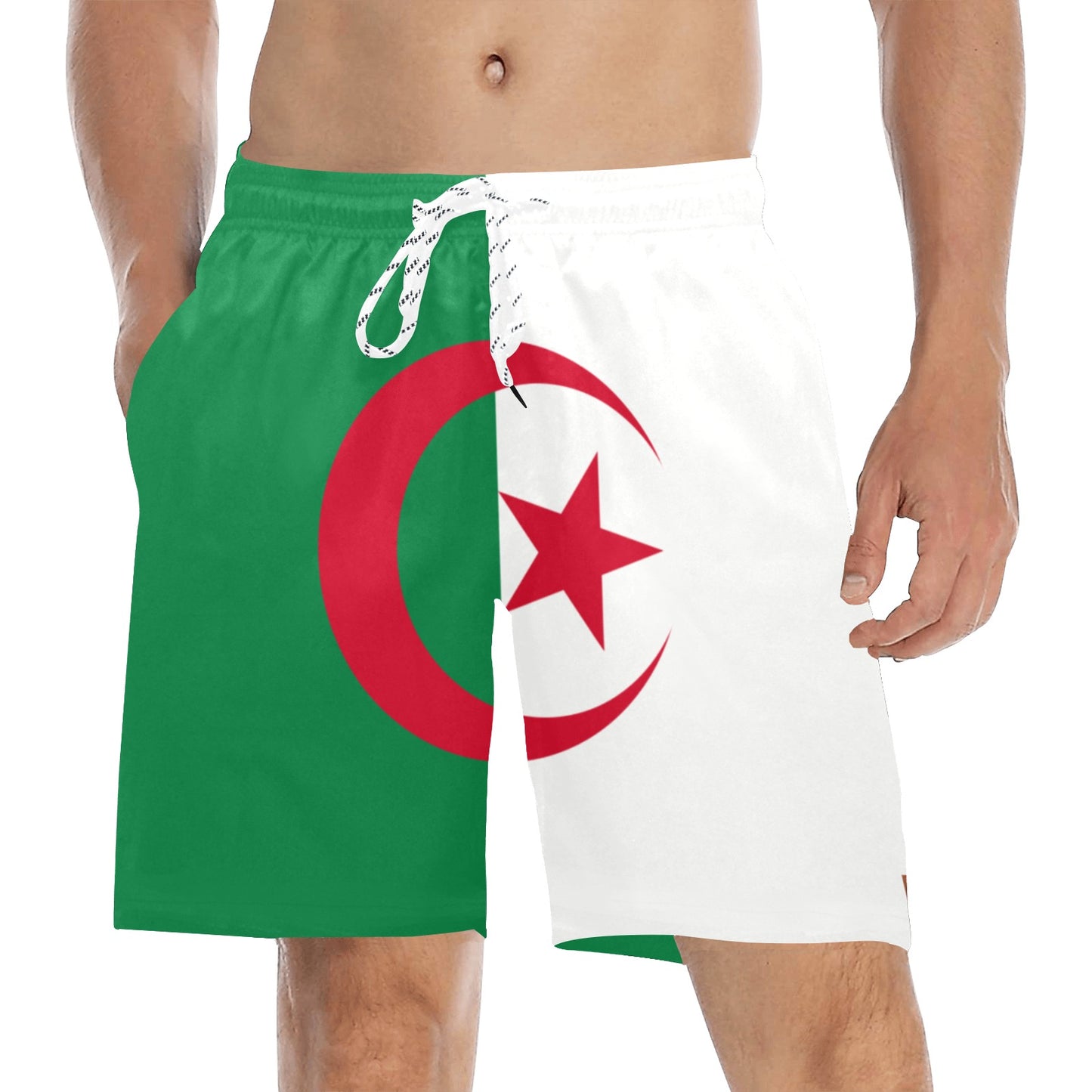 AFRIKA ARABICA Men's Mid-Length Beach Shorts