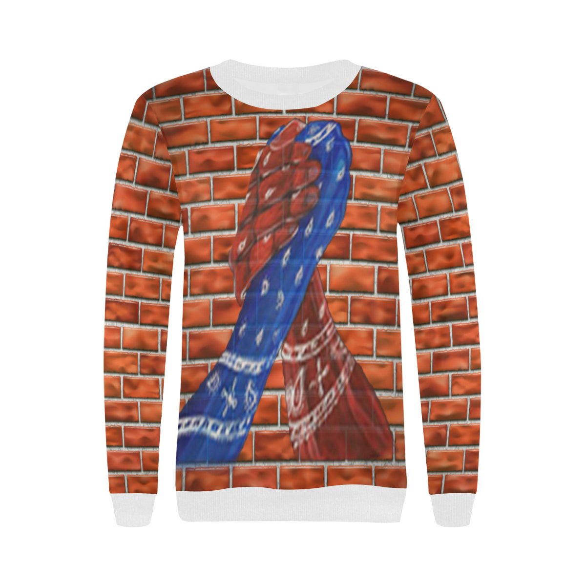 GANG MOST UNITED Women's Rib Cuff Crew Neck Sweatshirt (Model H34)