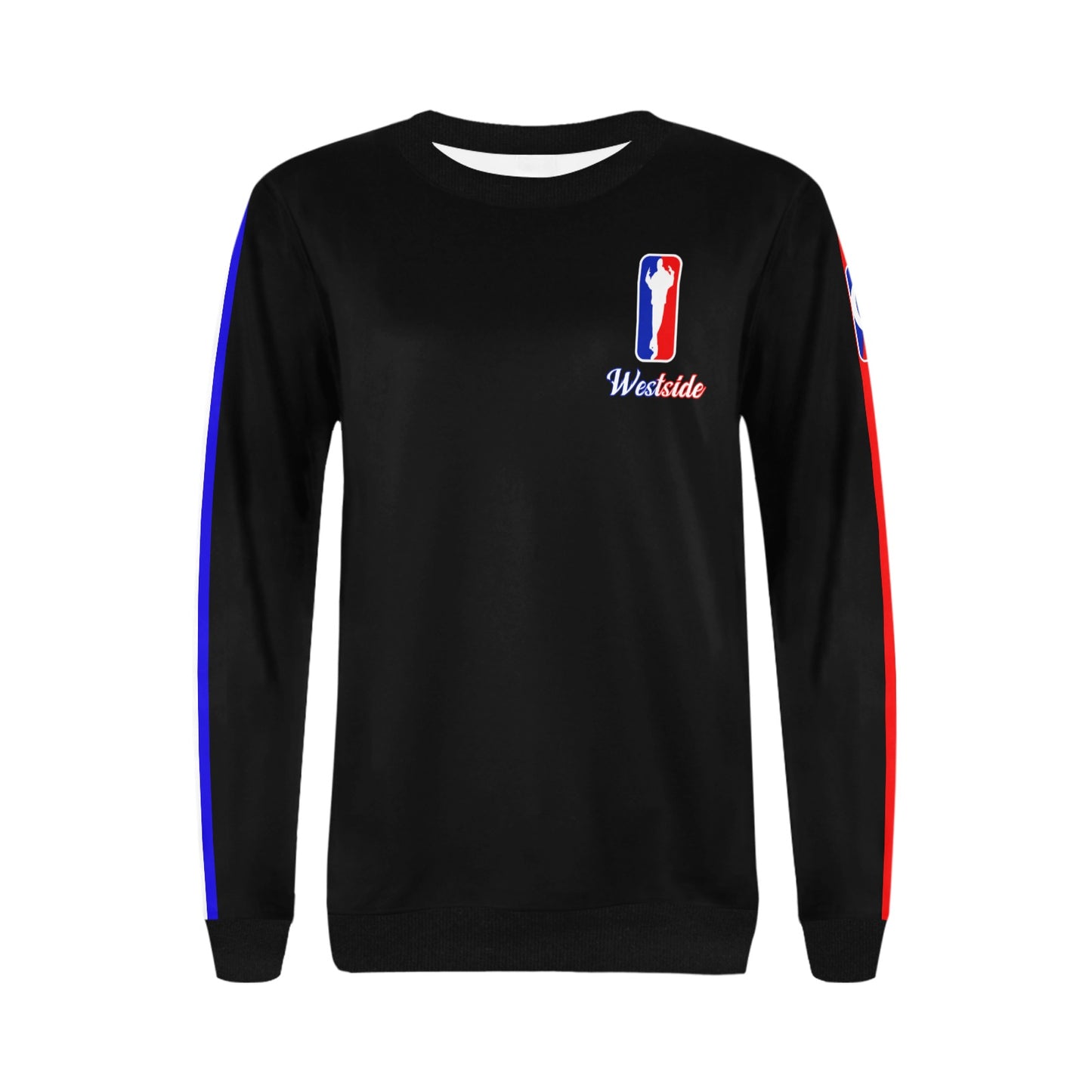 WESTSIDE Women's Rib Cuff Crew Neck Sweatshirt
