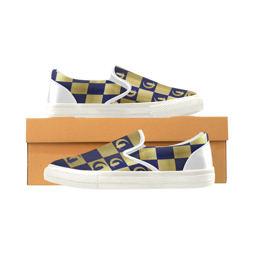 DAMIER LCC Men's Unusual Slip-on Canvas Shoes (Model 019)