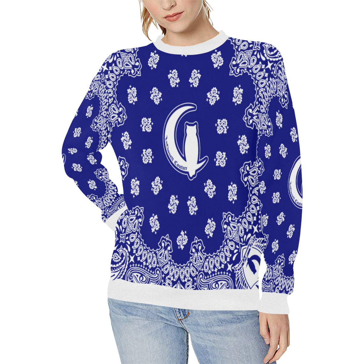 BANDANA Cs'UP Women's Rib Cuff Crew Neck Sweatshirt