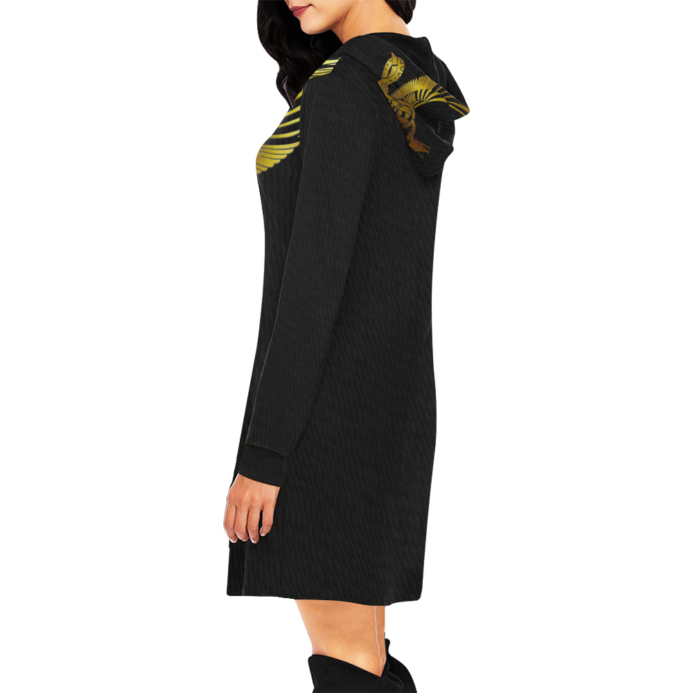 WADJET SNAKE All Over Print Hoodie Mini Dress (Model H27)