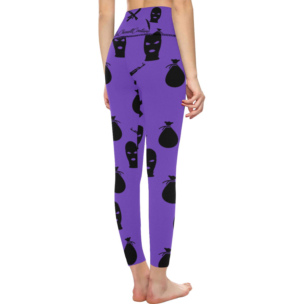 DRILLIN PURPLE All Over Print High-Waisted Leggings