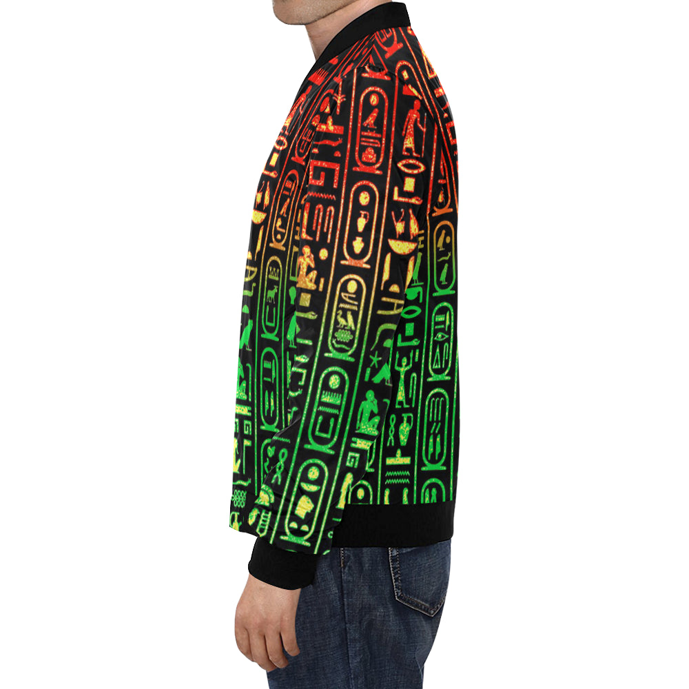 RASTA GLYPH All Over Print Bomber Jacket for Men