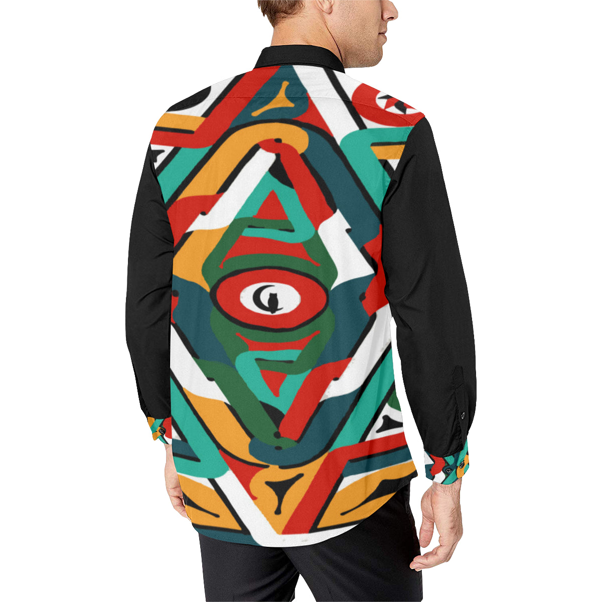TEMBE ART Men's All Over Print Casual Dress Shirt