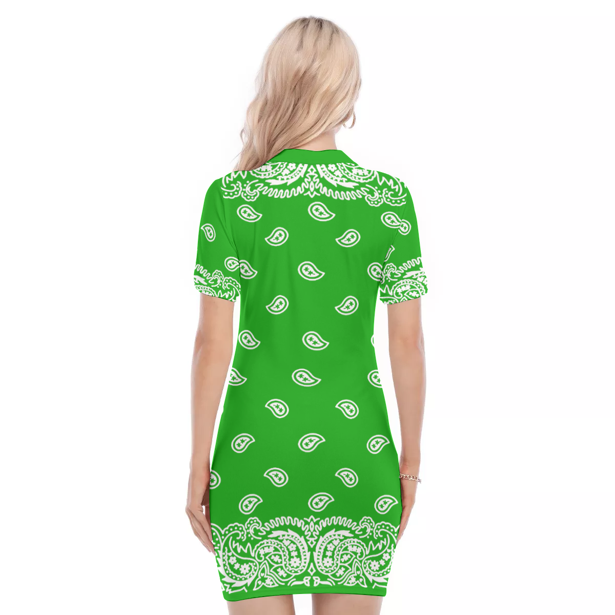 BANDANA FULLY GREEN Women's Polo Collar Dress