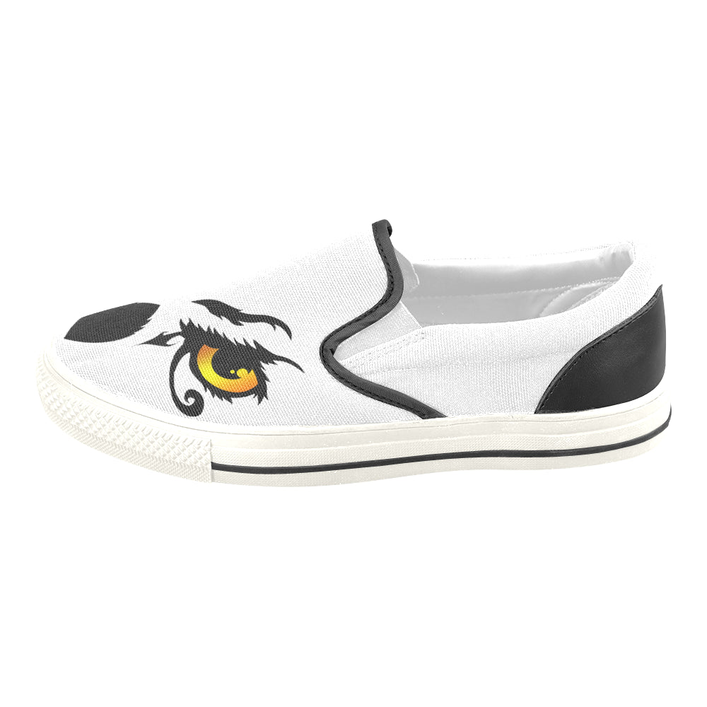OWL FACE Men's Unusual Slip-on Canvas Shoes (Model 019)