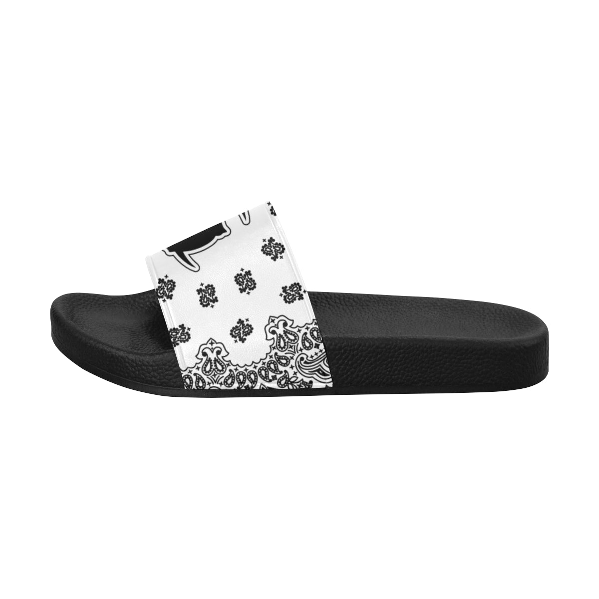 WHITE BANDANA Women's Slide Sandals (Model 057)