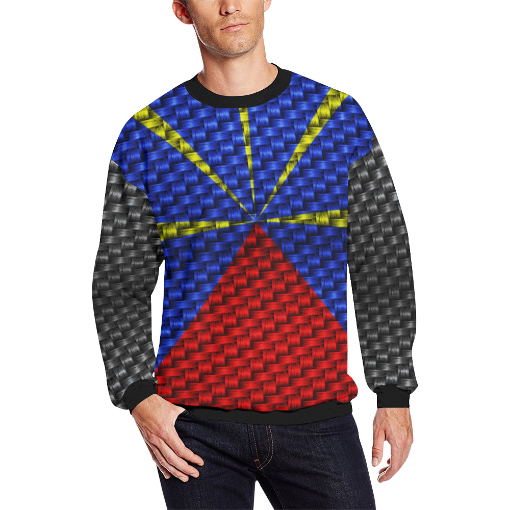 LA REUNION Men's Oversized Fleece Crew Sweatshirt