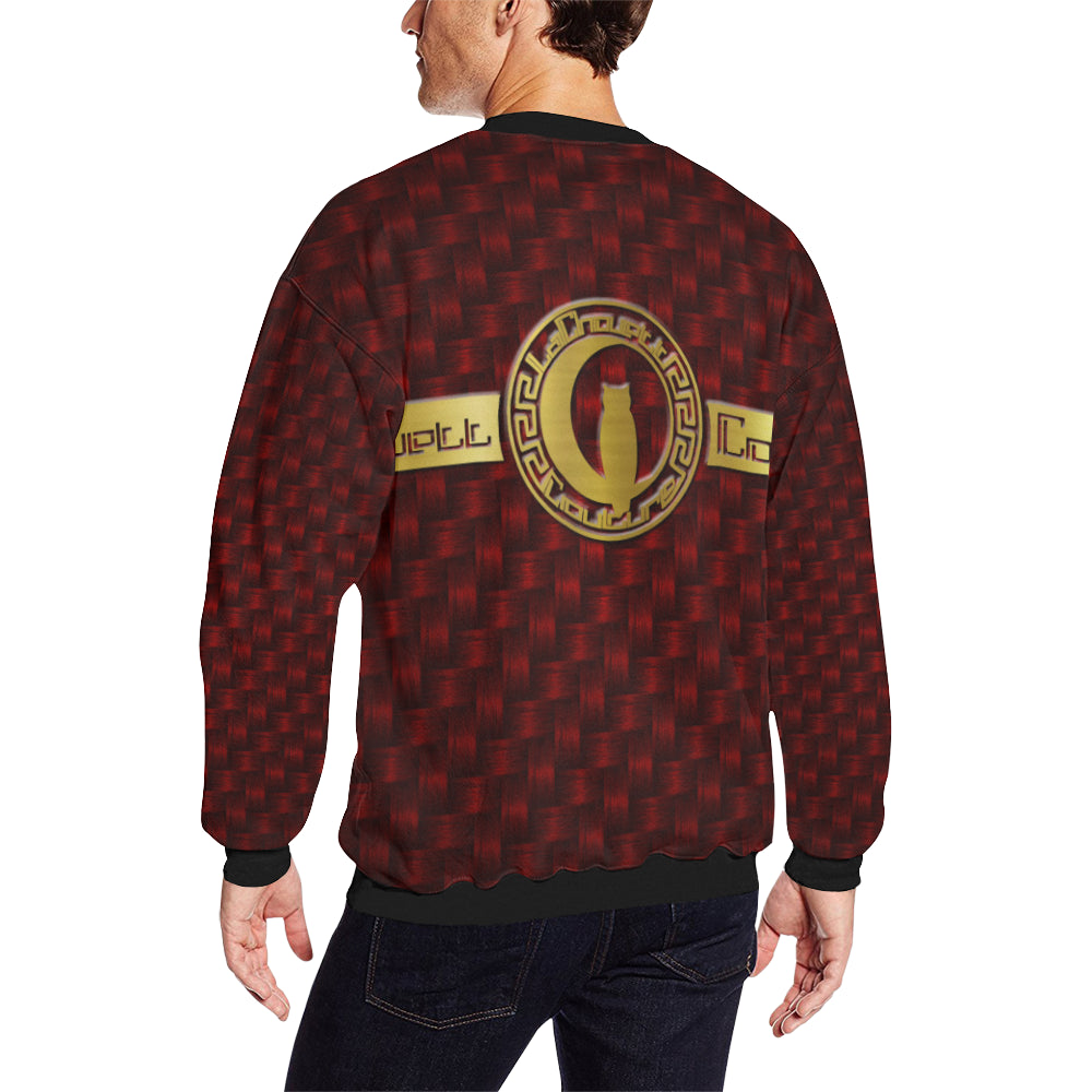 RED DELUXE LCC Men's Oversized Fleece Crew Sweatshirt