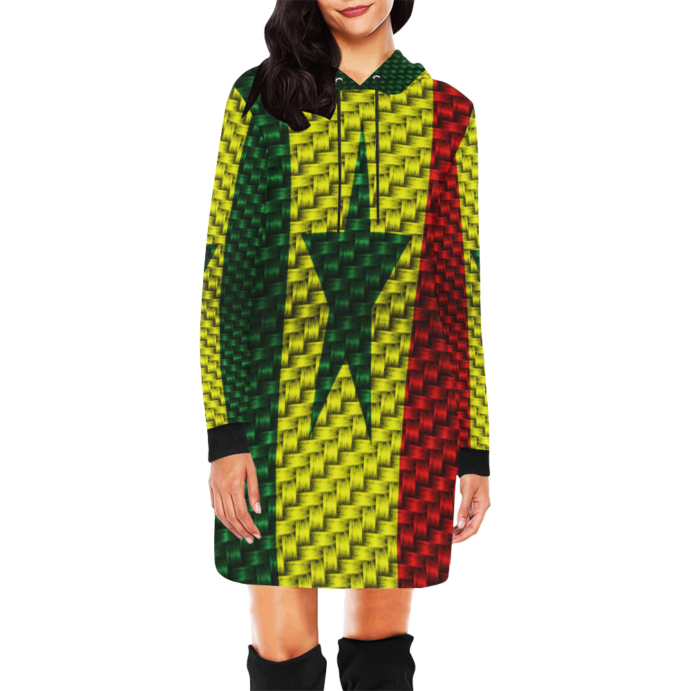 SENEGAL FLAG All Over Print Hoodie Mini Dress (Model H27)
