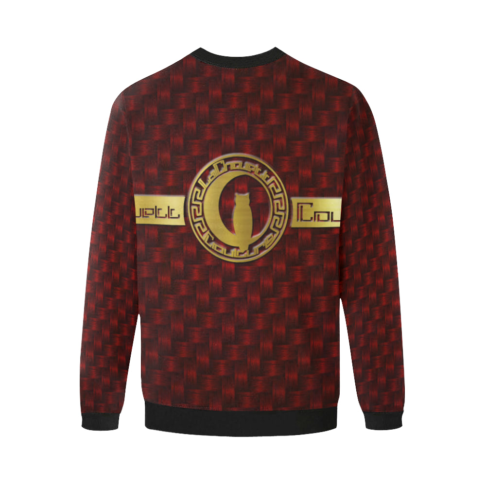 RED DELUXE LCC Men's Oversized Fleece Crew Sweatshirt