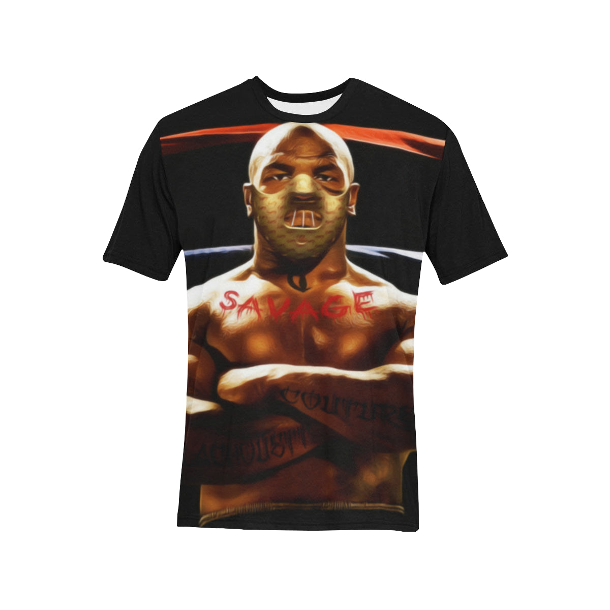 T SAVAGE Men's All Over Print T-Shirt (Solid Color Neck) (Model T63)