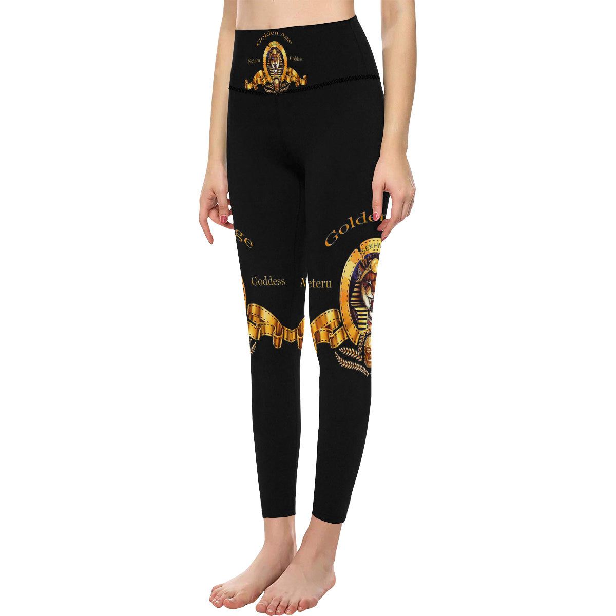 SEKHMET GODDESS BLCC All Over Print High-Waisted Leggings (Model L36)
