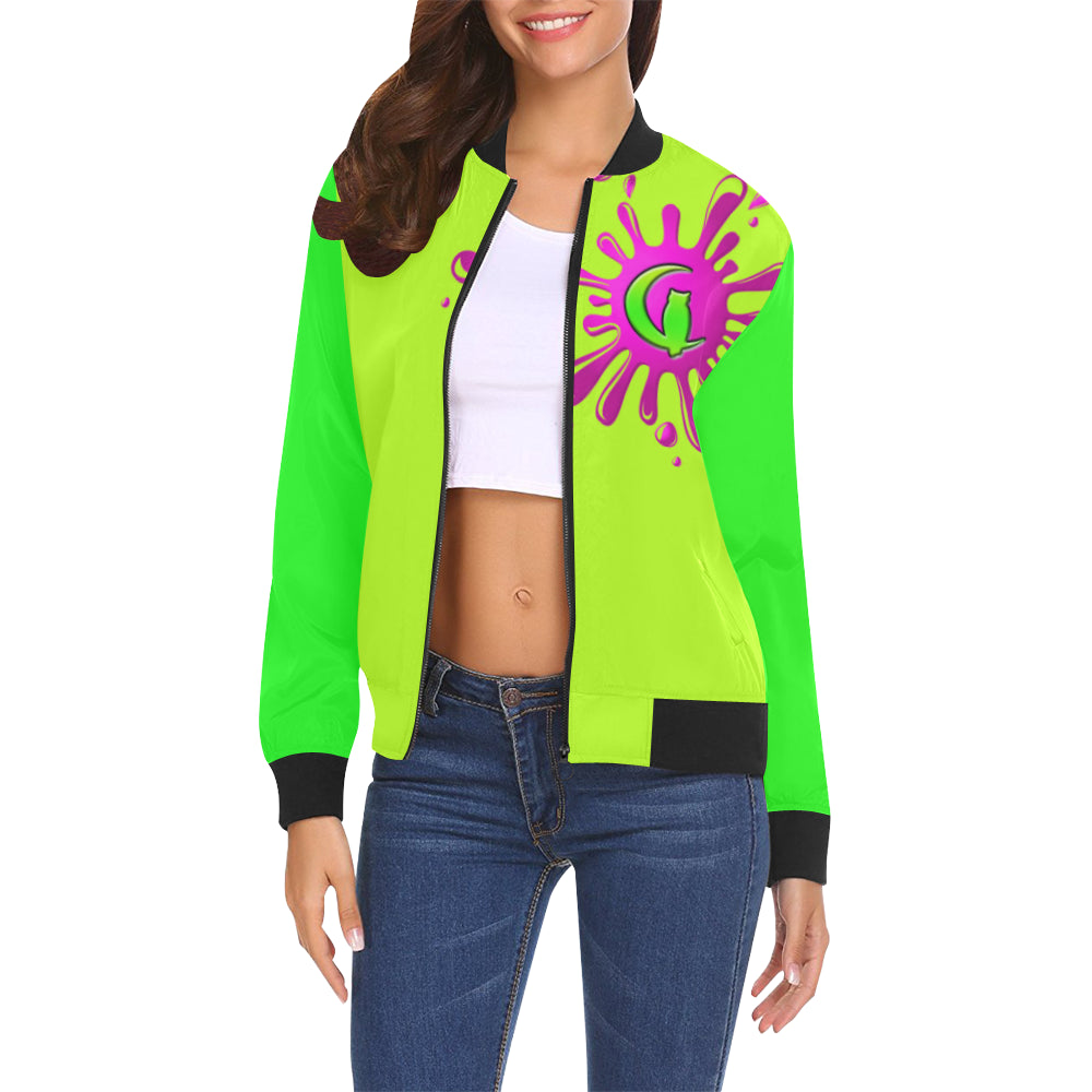 SPLASH OUT GRR All Over Print Bomber Jacket for Women (Model H19)