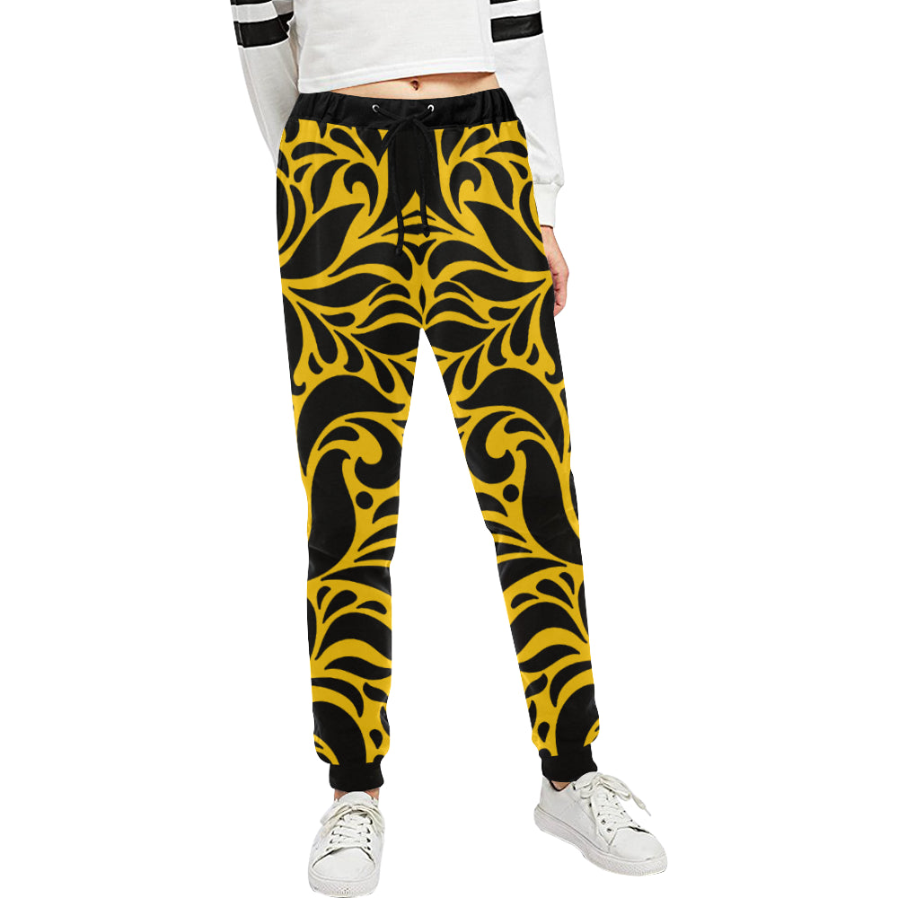 GORGIOUS LEAF YELLOW Women's All Over Print Sweatpants (Model L11)