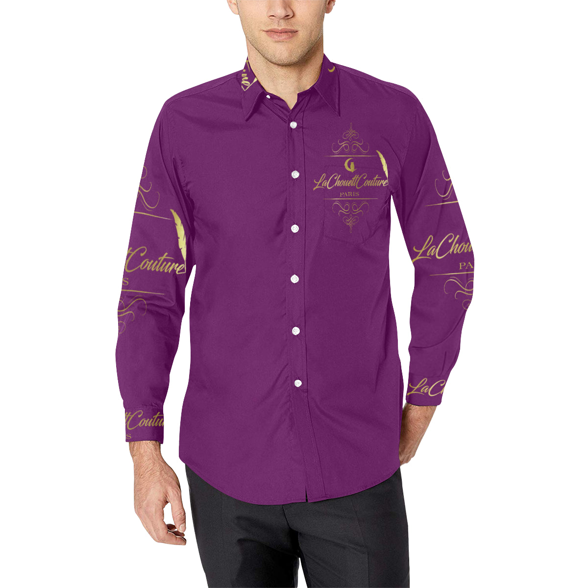 LCC PARIS GRAPES Men's All Over Print Casual Dress Shirt (Model T61)